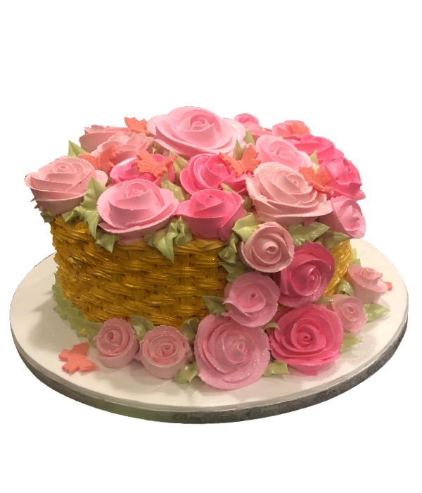 Pink flower cake